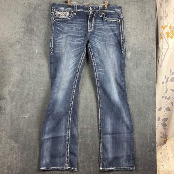Rock Revival mid-rise sz 25 Blue Boot Cut Jeans with Authentic Wear **see pics - Picture 1 of 11